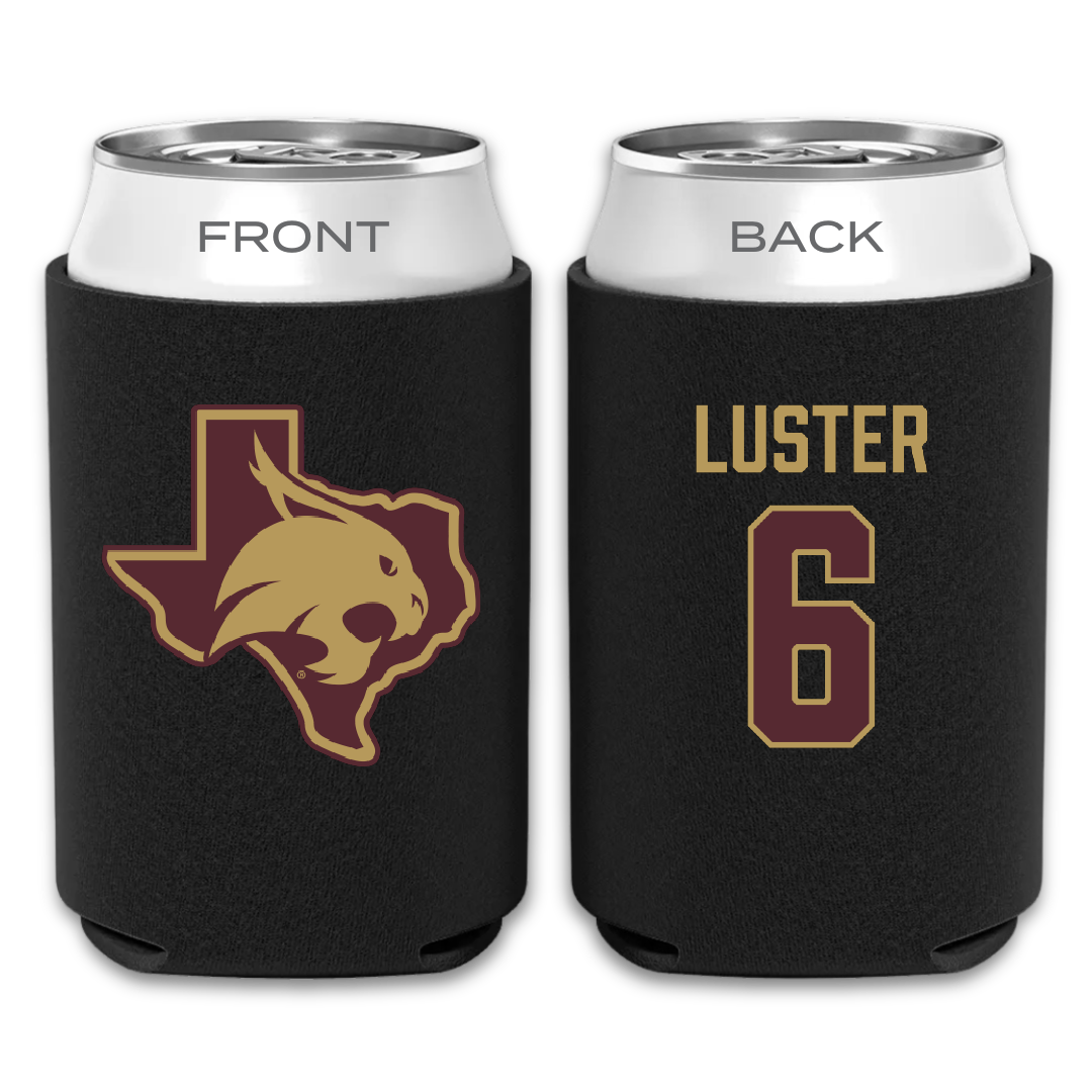 Texas State University Football Black Can Cooler - #6 Keldric Luster