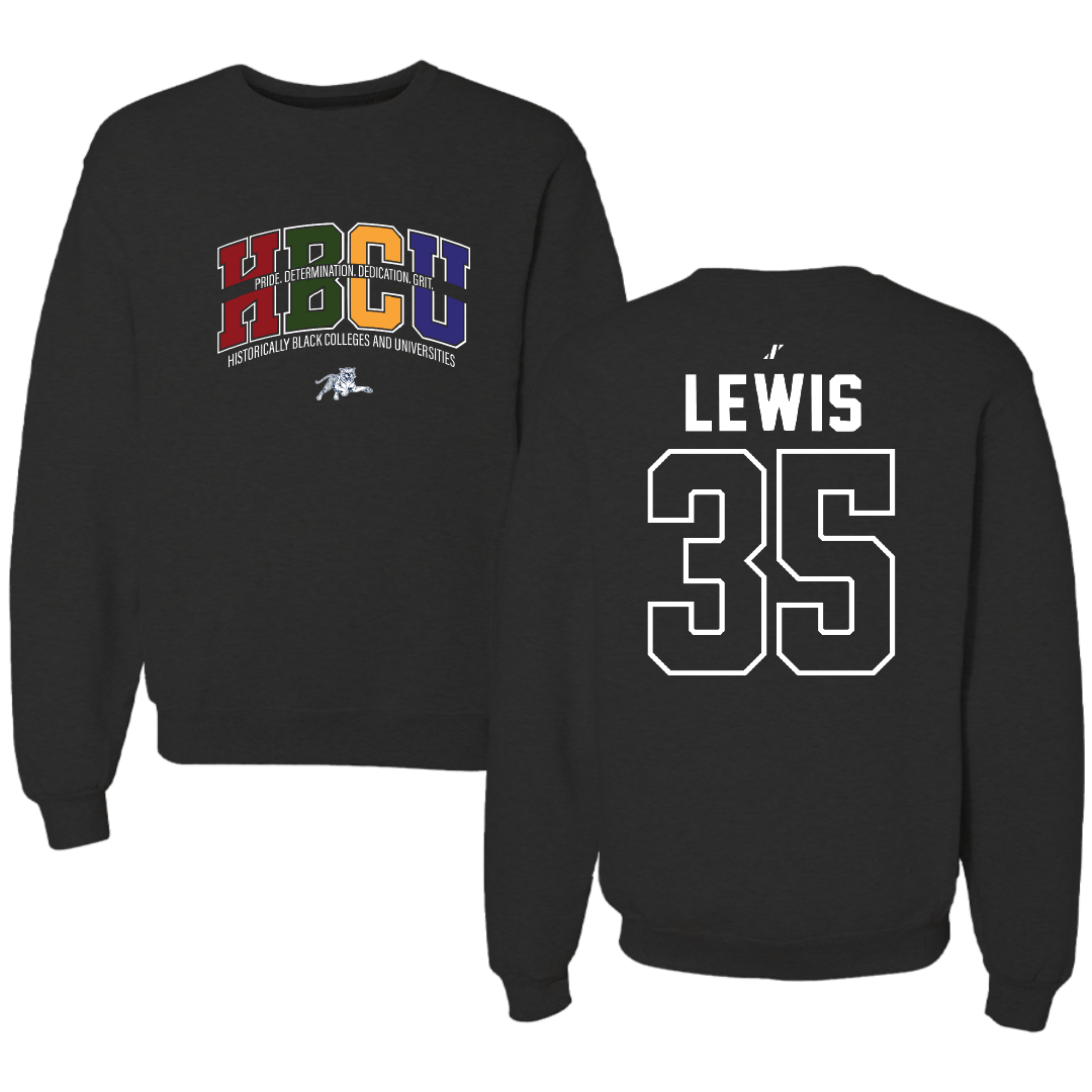 Jackson State University Baseball Black HBCU Crewneck - #35 CJ Lewis