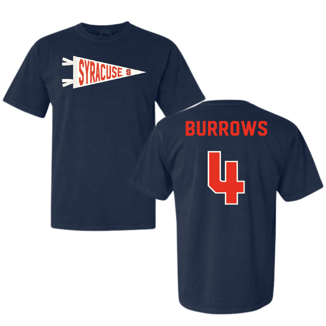 Syracuse University Basketball Navy Pennant Comfort Colors Tee - #4 Sophie Burrows