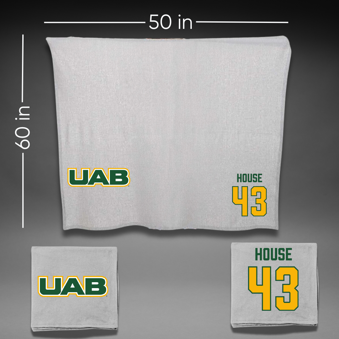 University of Alabama at Birmingham Baseball Gray Blanket - #43 Brooks House