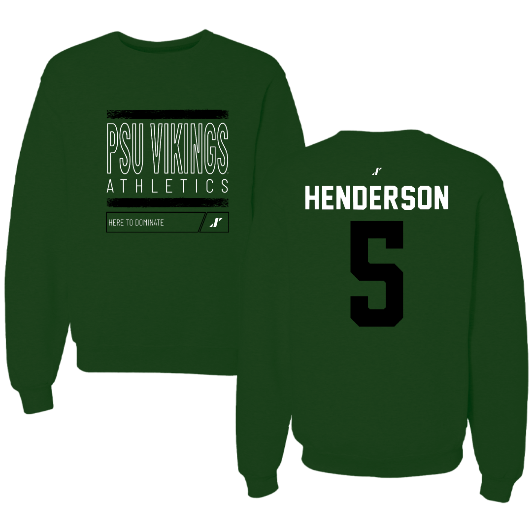 Portland State University Basketball Forest Green Dominate Crewneck - #5 Jaylin Henderson