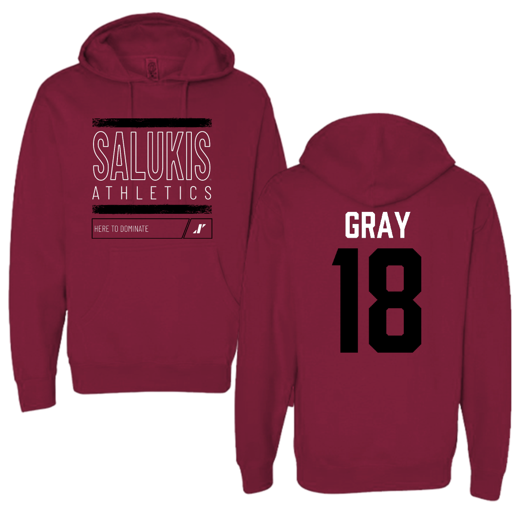 Southern Illinois University at Carbondale Baseball Maroon Dominate Hoodie - #18 Hesston Gray