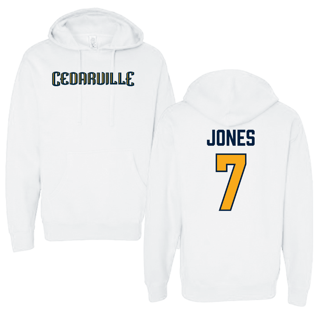 Cedarville University Softball White Hoodie - #7 Madison Jones