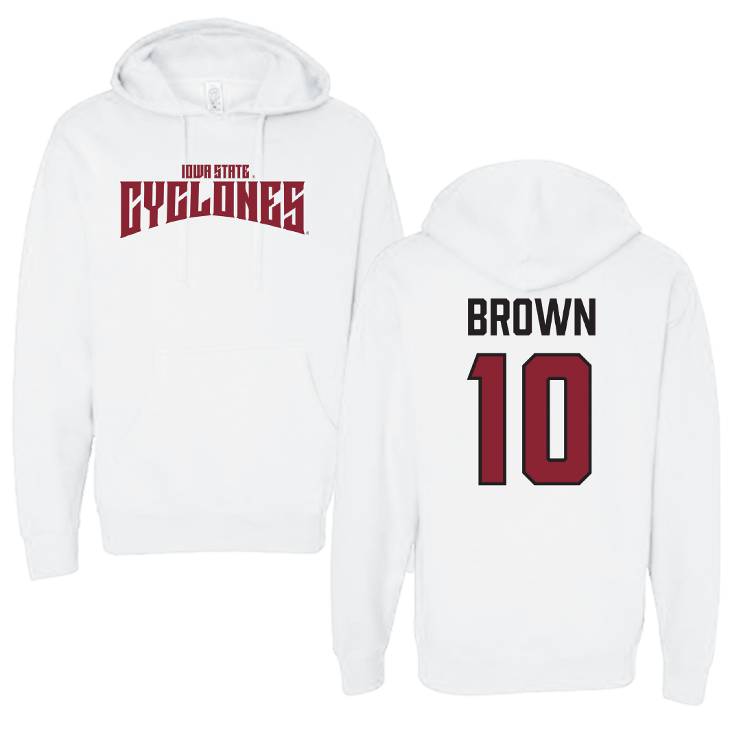 Iowa State University Football White Classic Hoodie - #10 Carson Brown