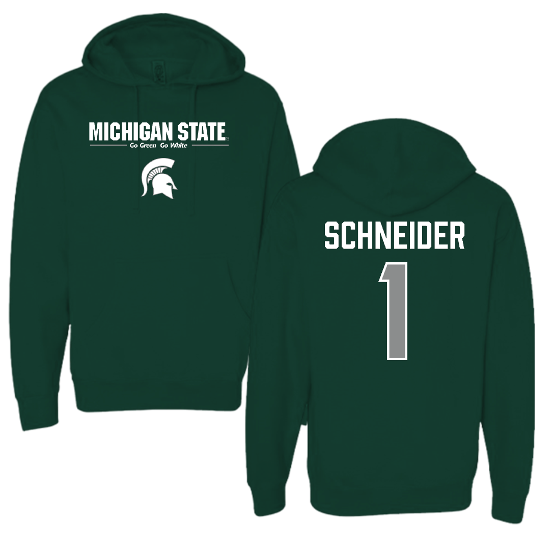 Michigan State University Volleyball Forest Green General Hoodie - #1 Lia Schneider