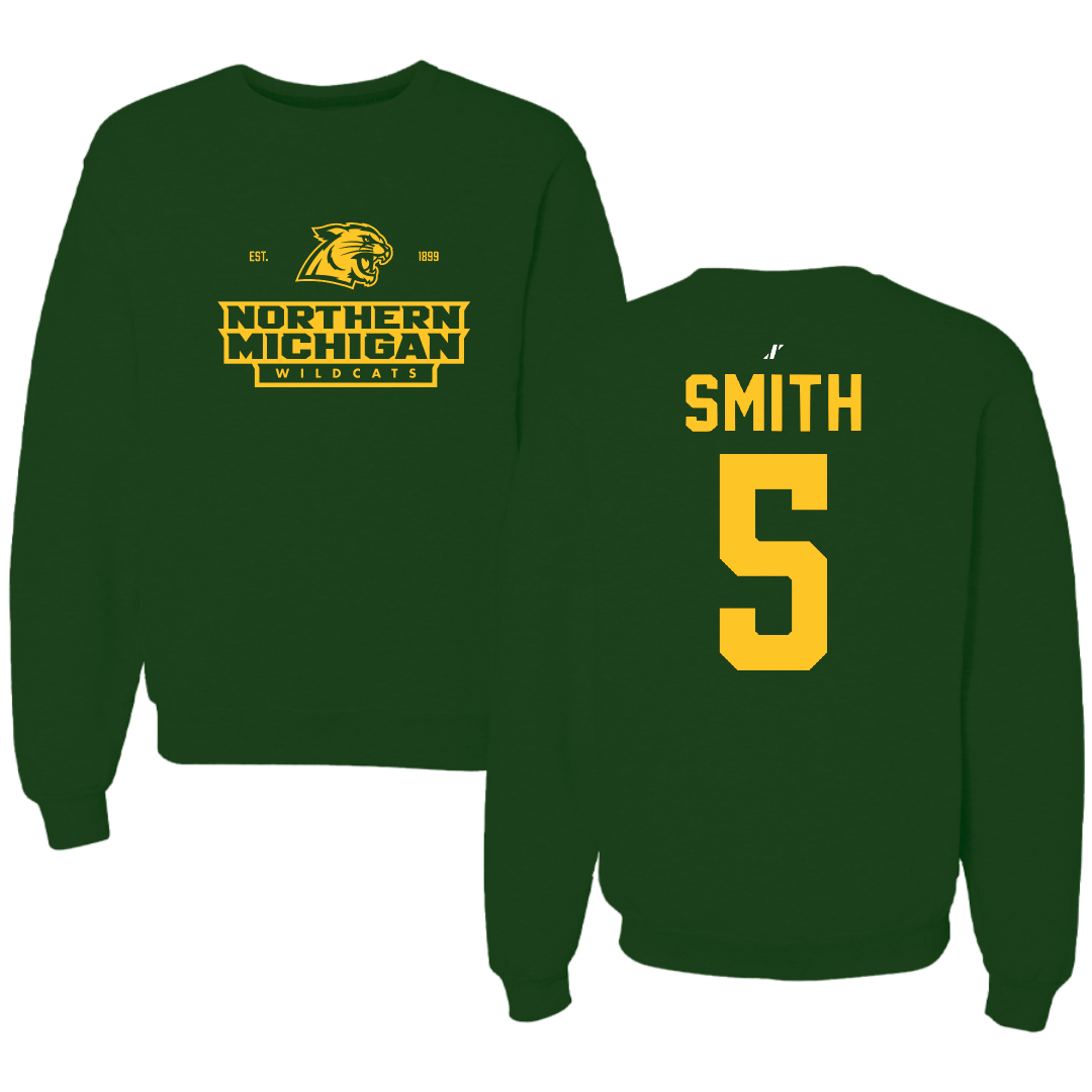 Northern Michigan University Basketball Forest Green General Crewneck - #5 Carson Smith