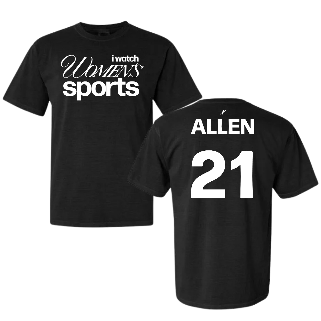St. Bonaventure University Soccer Black WHM Comfort Colors Tee - #21 Olivia Allen