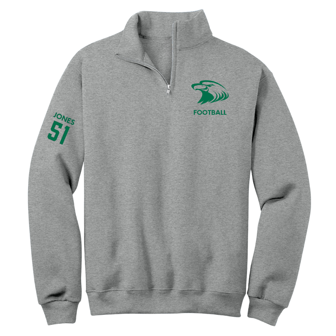 Central Methodist University Football Sport Gray Quarter-Zip - #51 Amari Jones