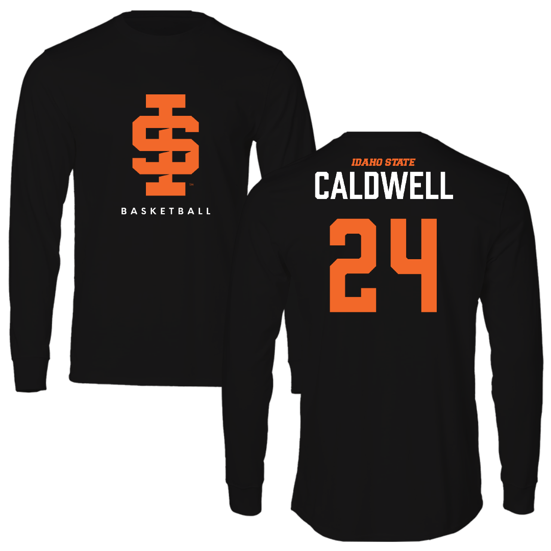Idaho State University Basketball Black Performance Long Sleeve - #24 Aspen Caldwell