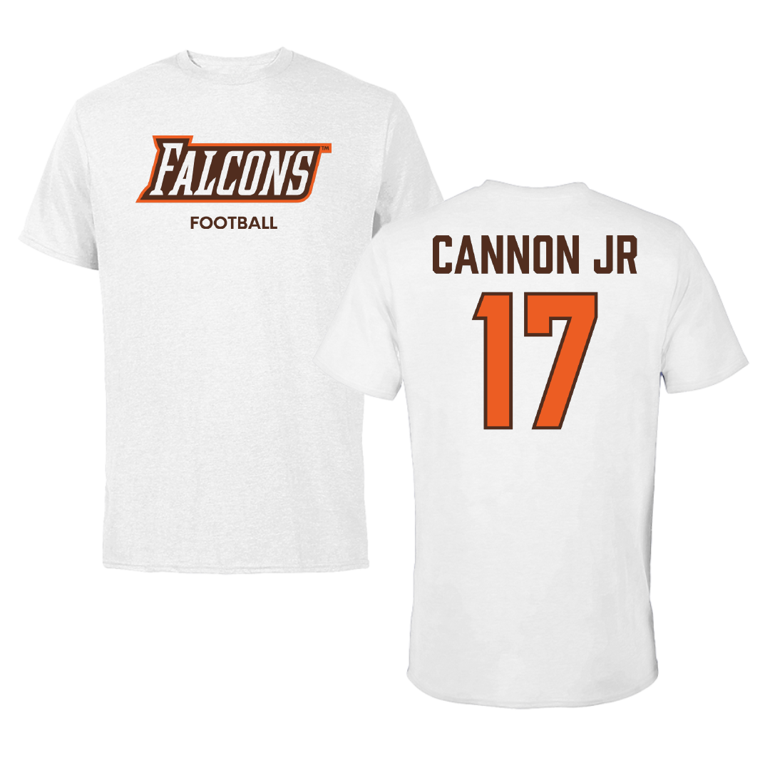 Bowling Green State University Football White Tee - #17 Mark Cannon Jr