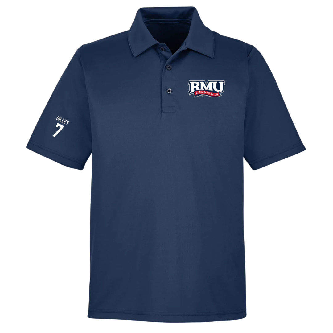 Robert Morris University Soccer (M) Navy Polo - #7 Chase Gilley