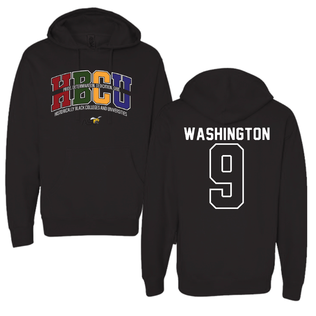Alabama State University Soccer Black HBCU Hoodie - #9 Sydney Washington