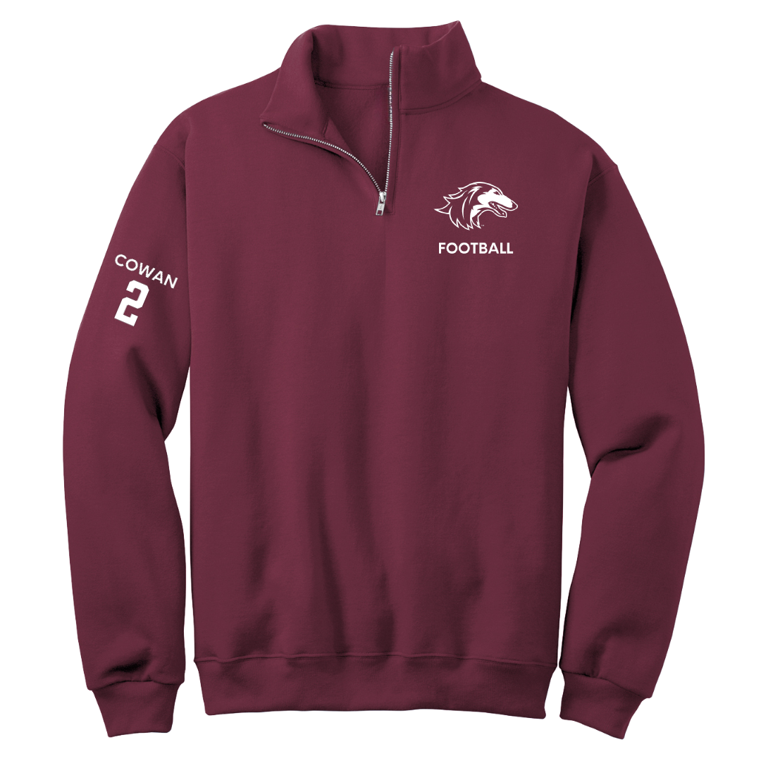Southern Illinois University at Carbondale Football Maroon Quarter-Zip - #2 Devin Cowan