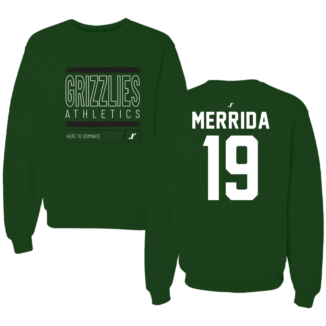 Adams State University Football Forest Green Dominate Crewneck - #19 Ahmare Merrida