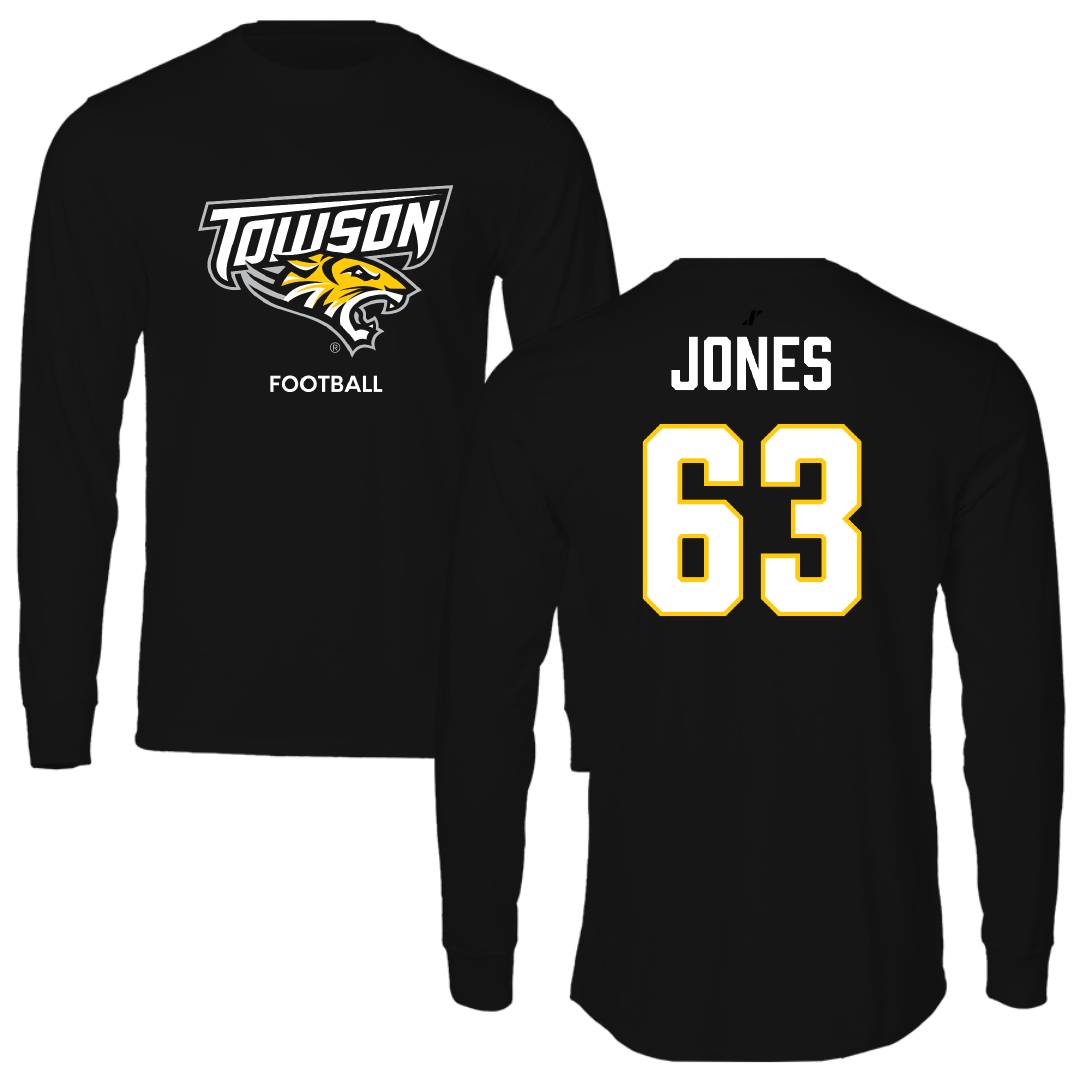 Towson University Football Black Long Sleeve - #63 Dillon Jones