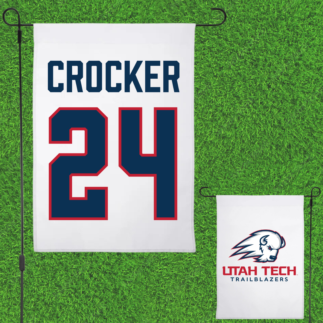 Utah Tech University Basketball White Garden Flag - #24 Lauren Crocker