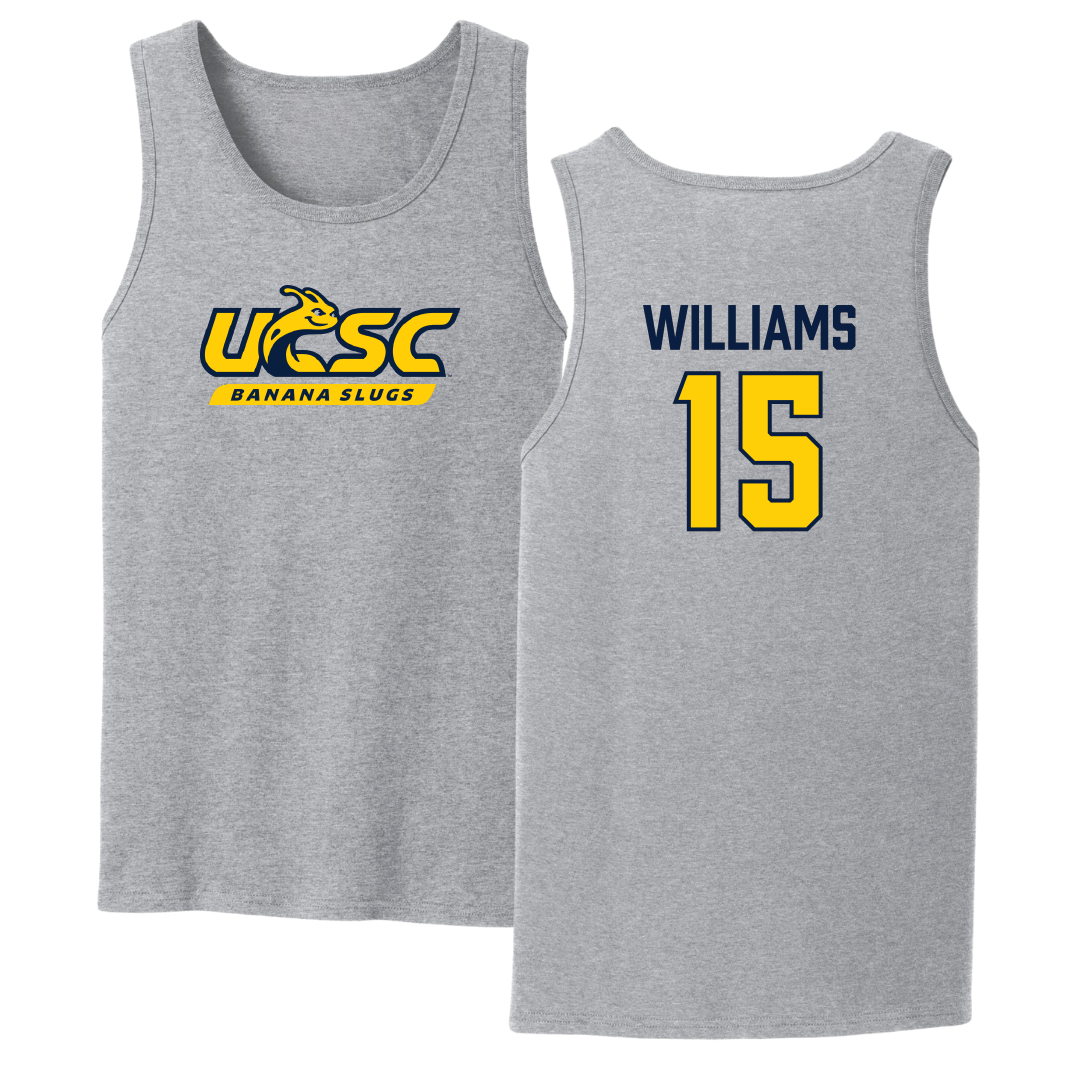 University of California-Santa Cruz Volleyball Sport Gray Tank Top - #15 Ryan Williams
