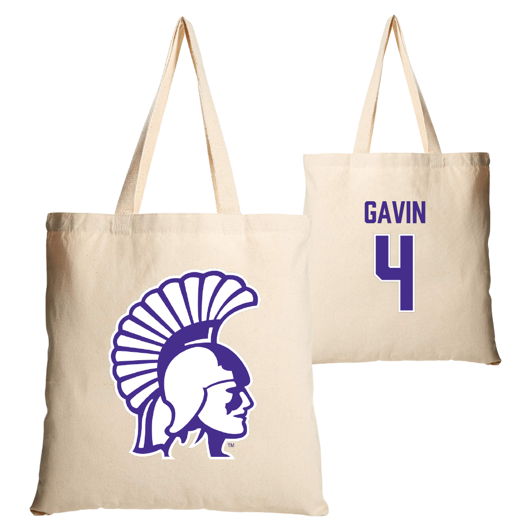 Winona State University Football Tan Canvas Tote Bag - #4 Ty Gavin