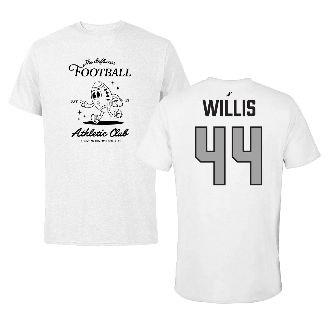 Football White Influxer Athletic Club Tee - #44 Aaron Willis