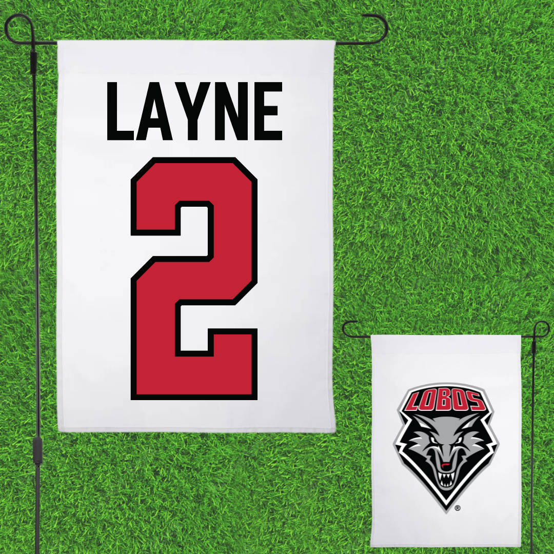 University of New Mexico Football White Garden Flag - #2 Jack Layne