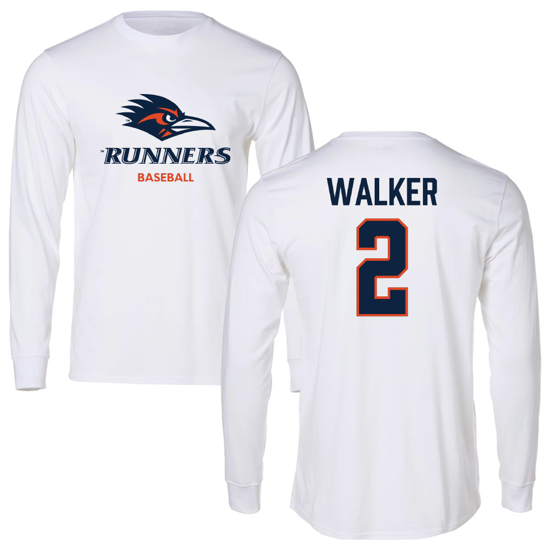 University of Texas at San Antonio Baseball White Long Sleeve - #2 Isaiah Walker