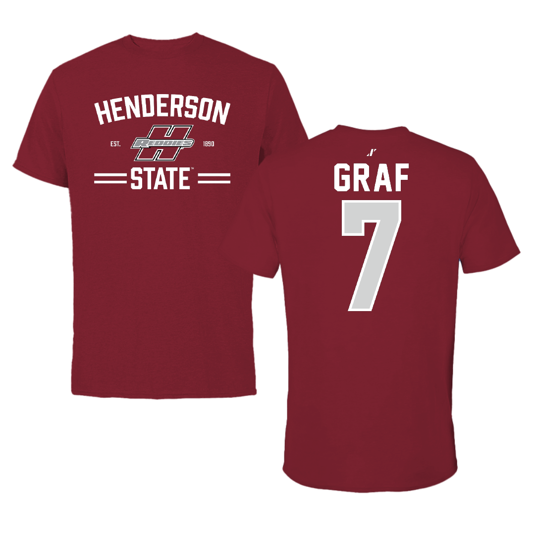 Henderson State University Baseball Cardinal General Tee - #7 Ty Graf