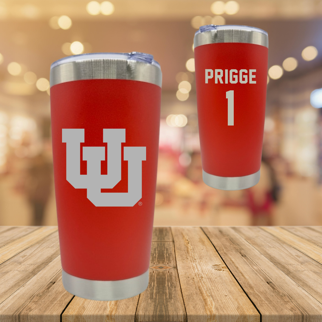 University of Utah Soccer Red Stainless Steel Tumbler - #1 Taylor Prigge