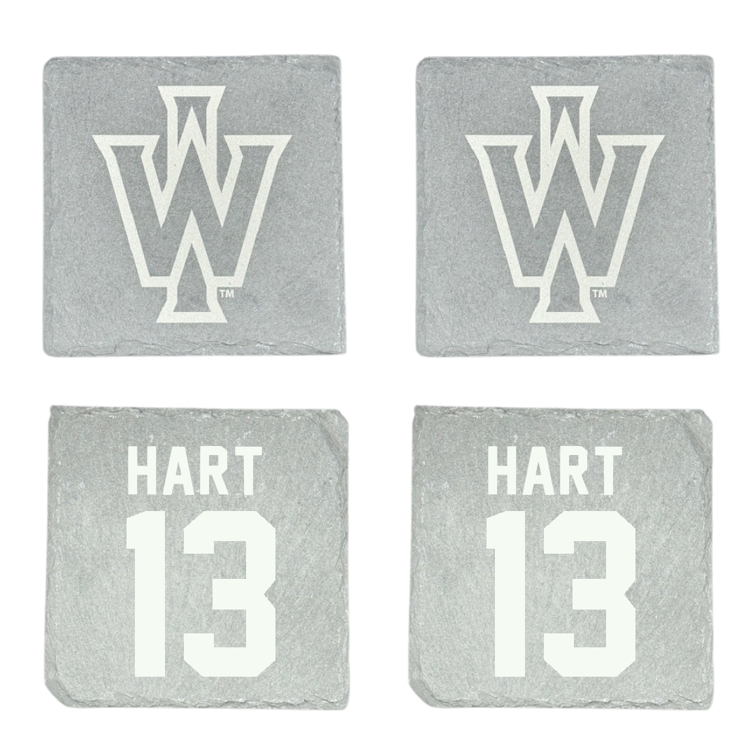 Illinois Wesleyan University Football Stone Coaster (4 Pack)  - #13 Shyne Hart