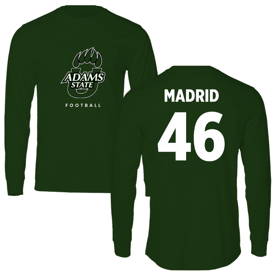 Adams State University Football Forest Green Long Sleeve - #46 Kaden Madrid