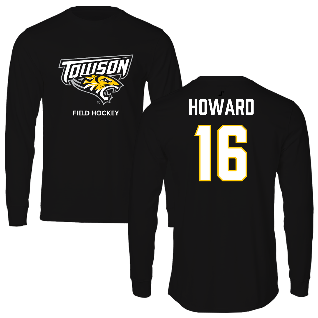 Towson University Field Hockey (W) Black Performance Long Sleeve - #16 Madisyn Howard