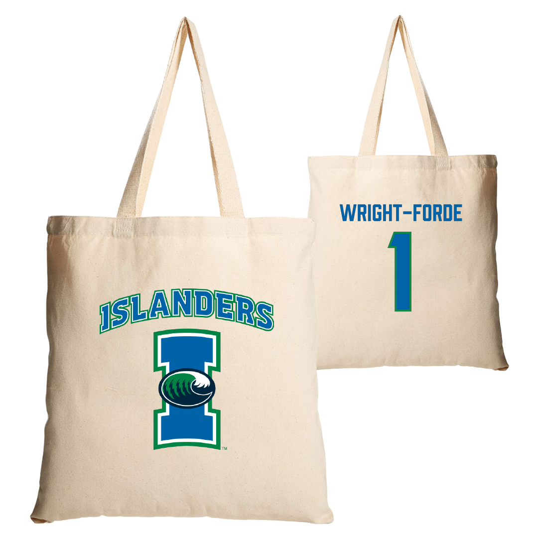 Texas A&M University-Corpus Christi Basketball Tan Canvas Tote Bag - #1 Dian Wright-Forde