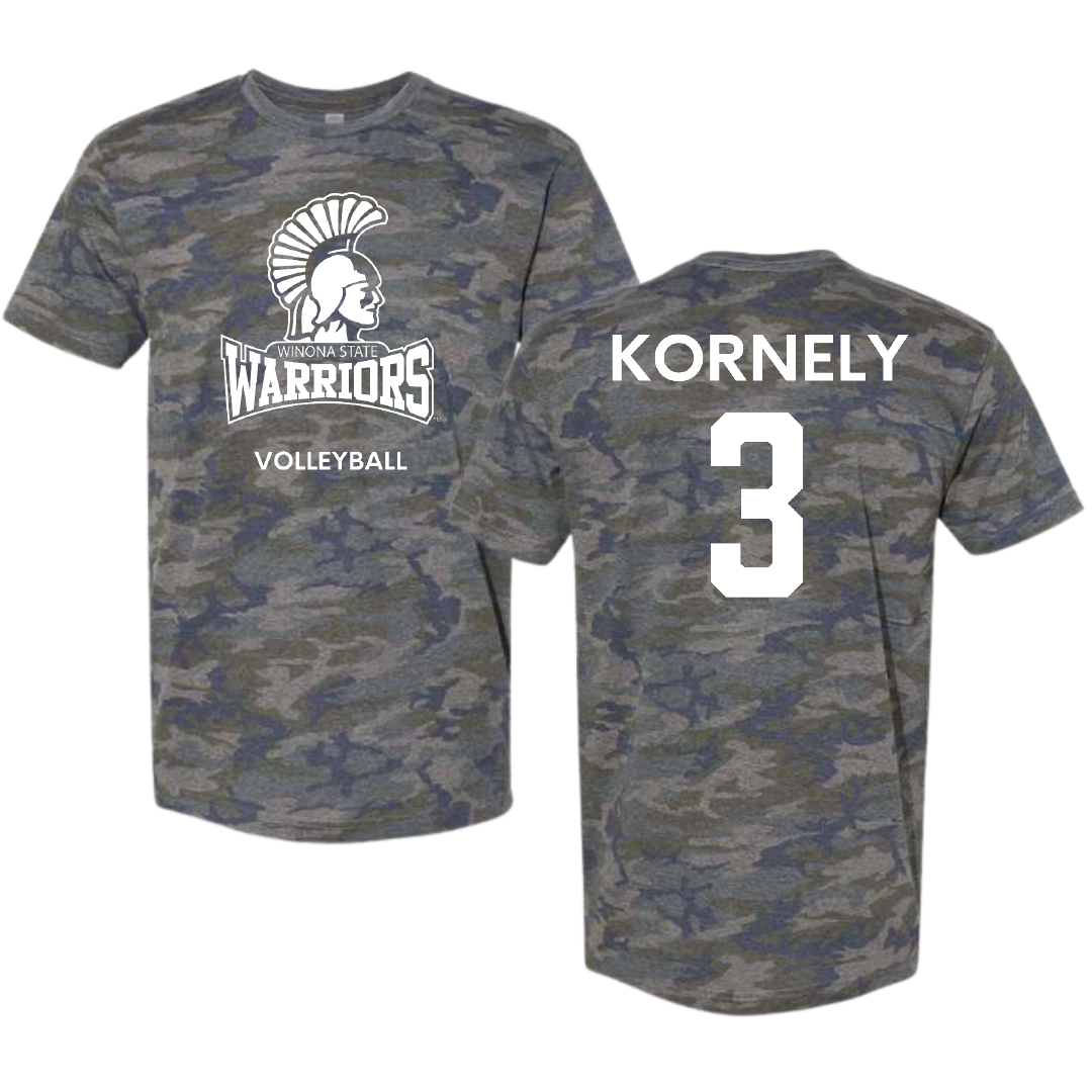 Winona State University Volleyball (W) Vintage Camo Tee - #3 Kenna Kornely