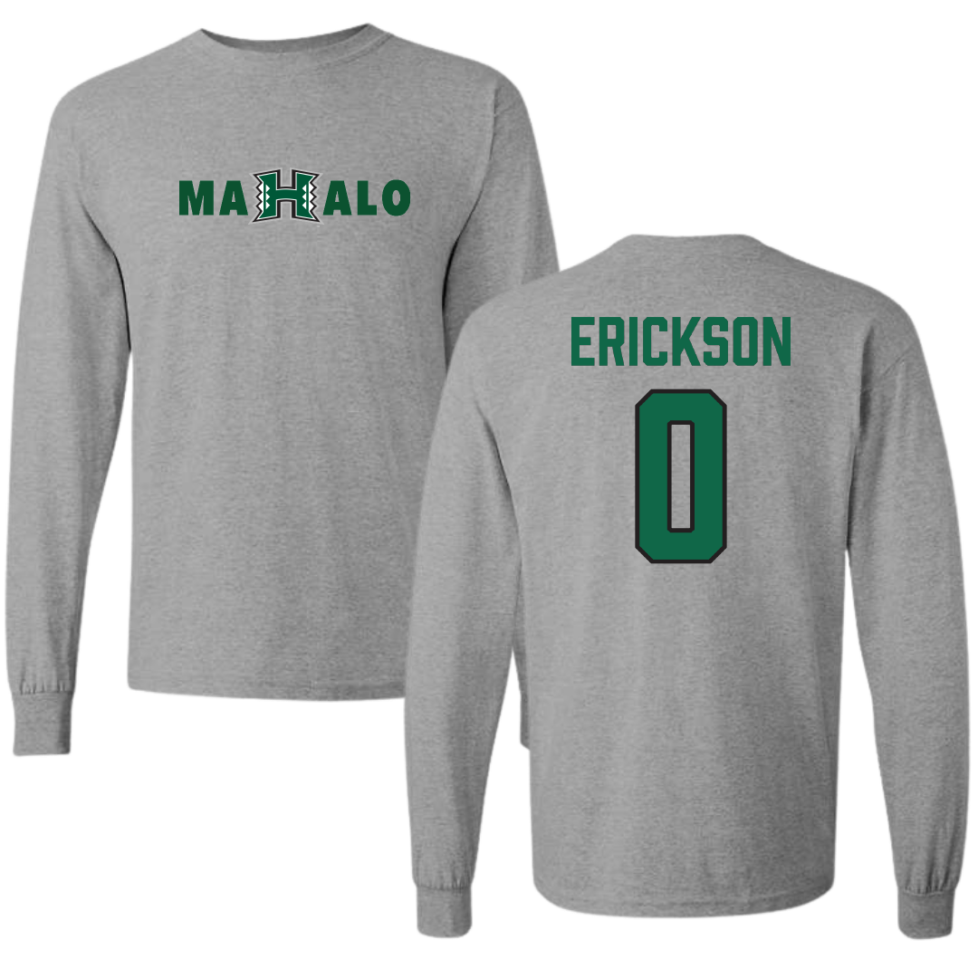 University of Hawaii Basketball (M) Sport Gray Long Sleeve - #0 Hunter Erickson