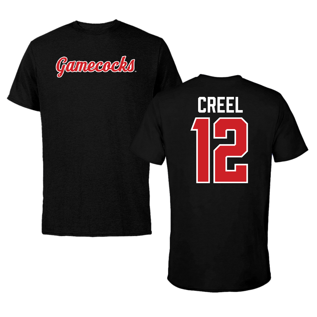Jacksonville State University Football Black Tee - #12 Caden Creel