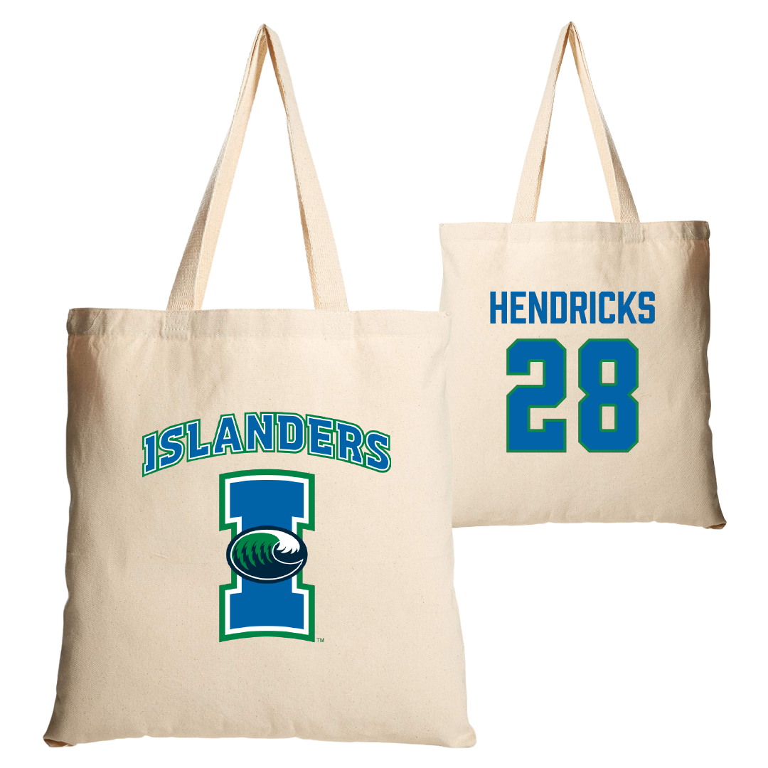 Texas A&M University-Corpus Christi Baseball Tan Canvas Tote Bag - #28 Evans Hendricks