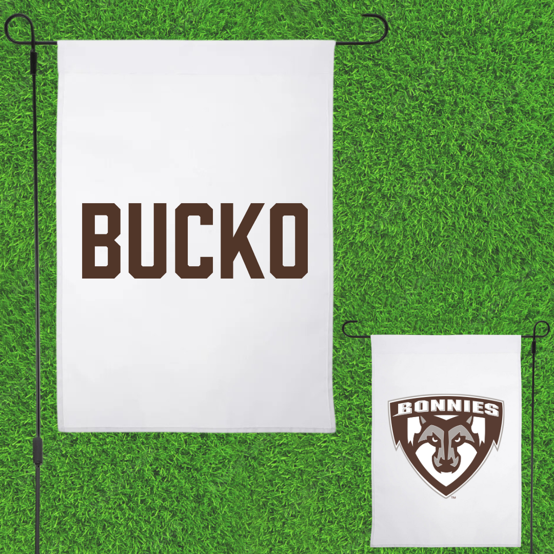 St. Bonaventure University Golf White Garden Flag - Michael Bucko