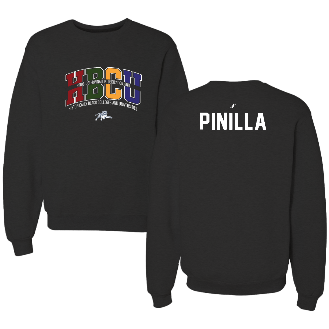 Jackson State University Tennis Black HBCU Crewneck - Alejandro Pinilla