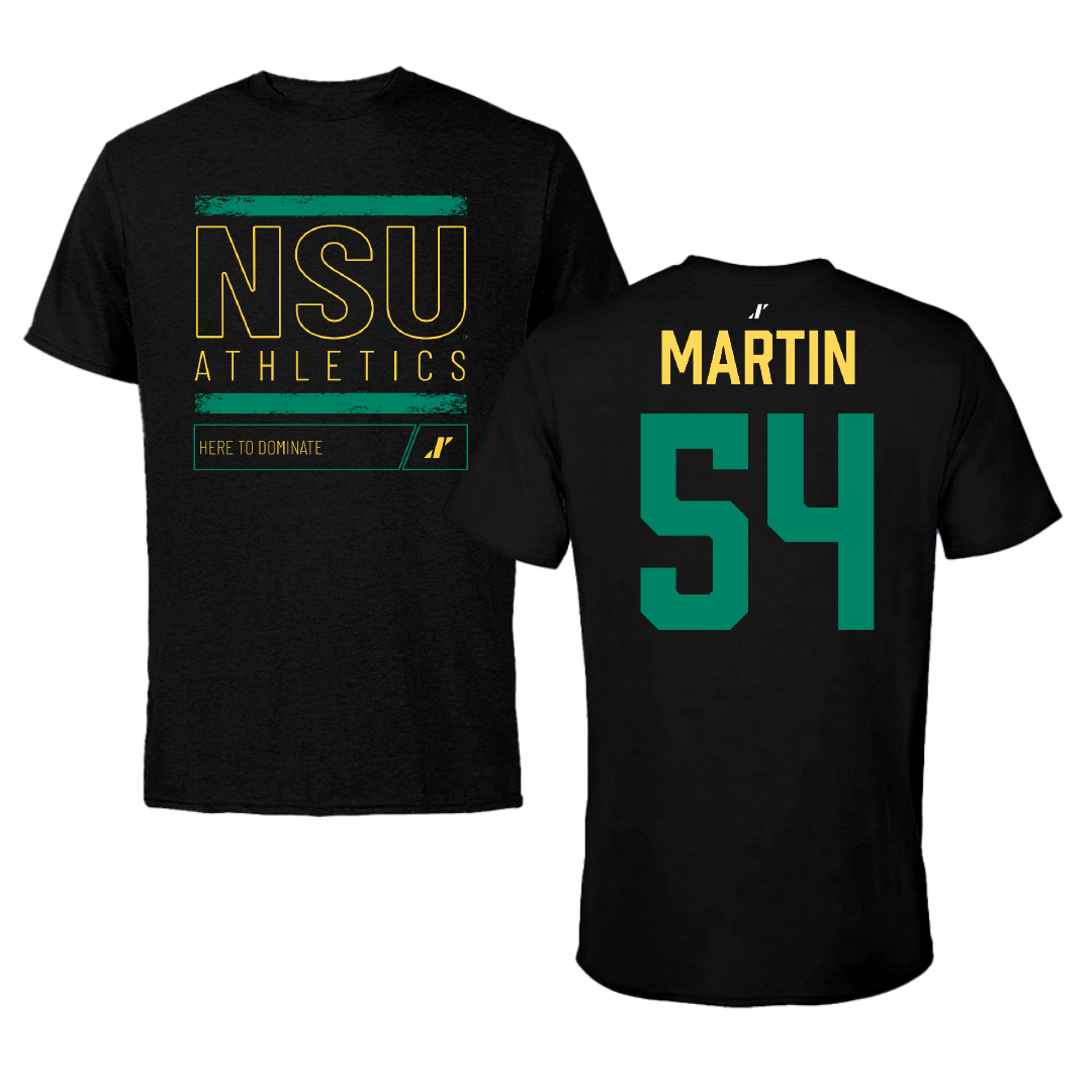 Norfolk State University Football Black Dominate Tee - #54 Javontay Martin