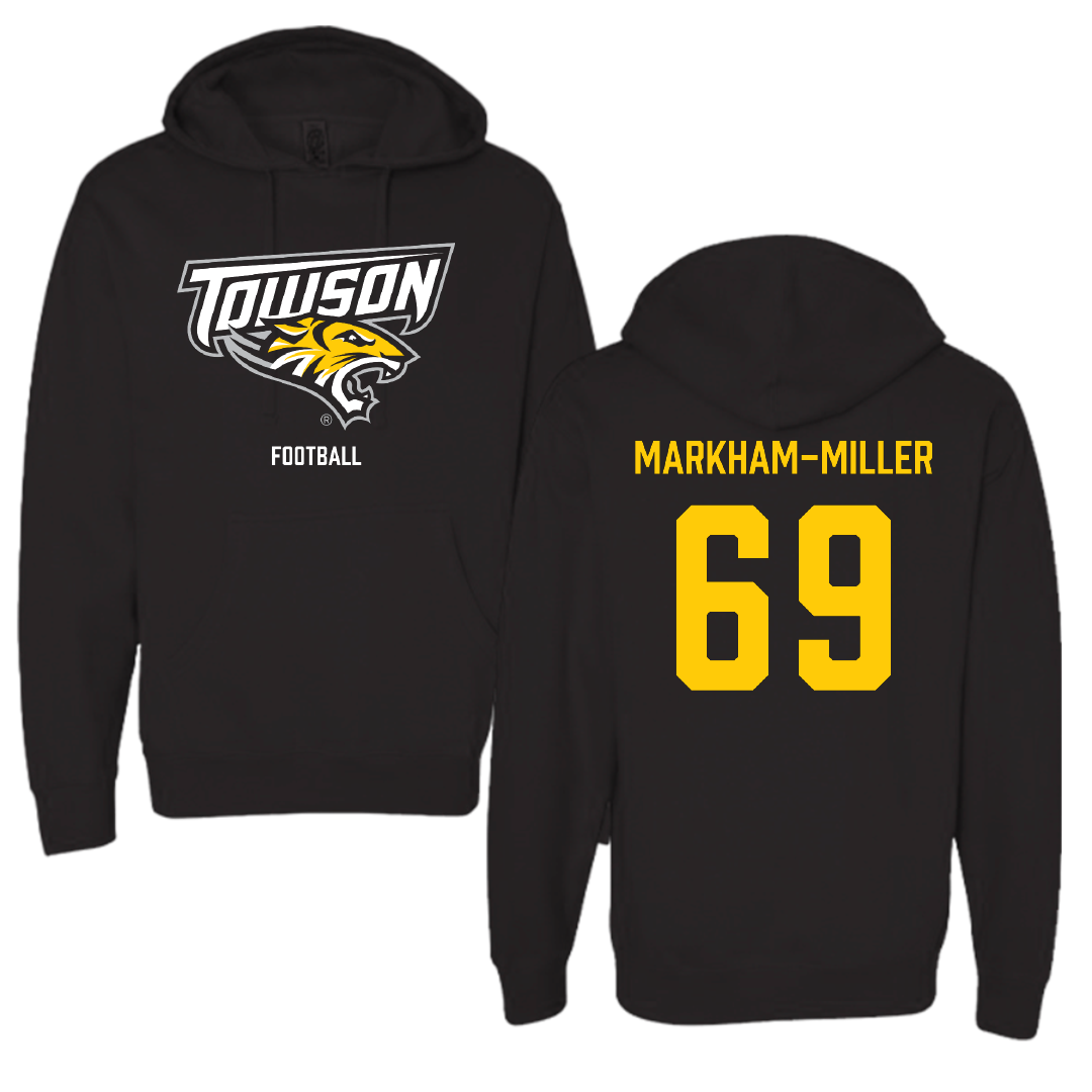 Towson University Football Black Hoodie - #69 Ian Markham-Miller