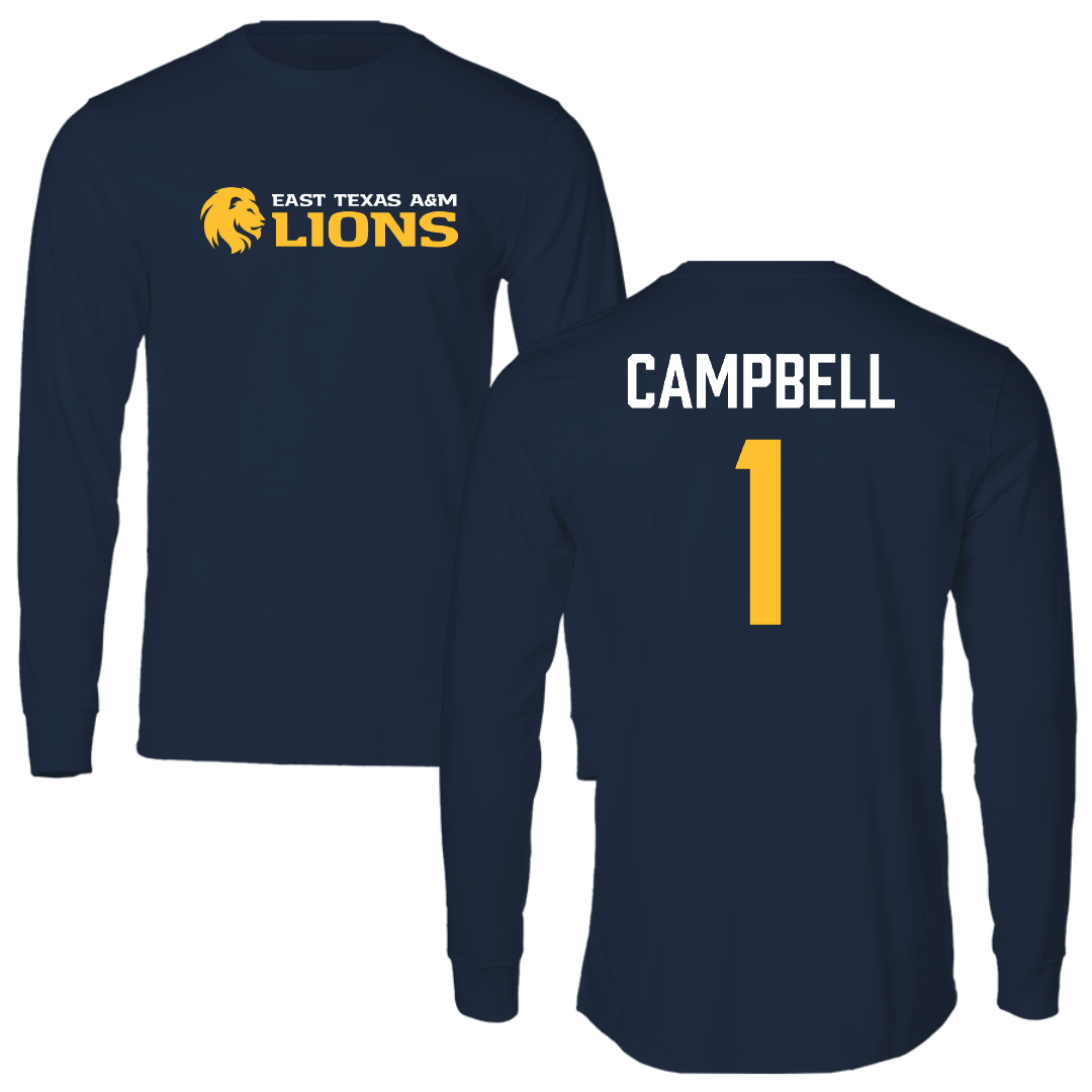 East Texas A&M University Volleyball Navy Long Sleeve - #1 Gracie Campbell