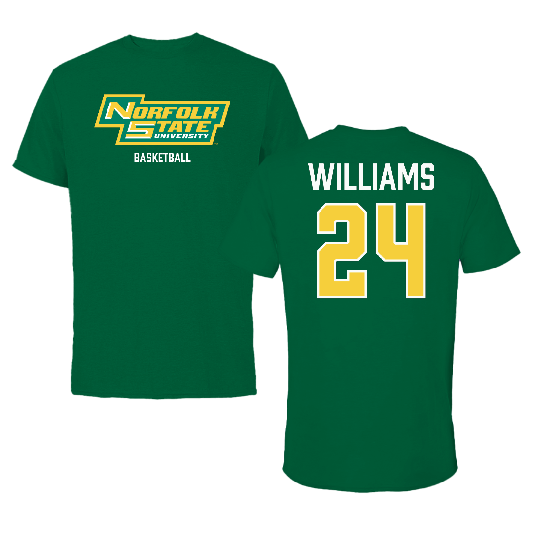 Norfolk State University Basketball (W) Green Performance Tee - #24 Da'naijah Williams