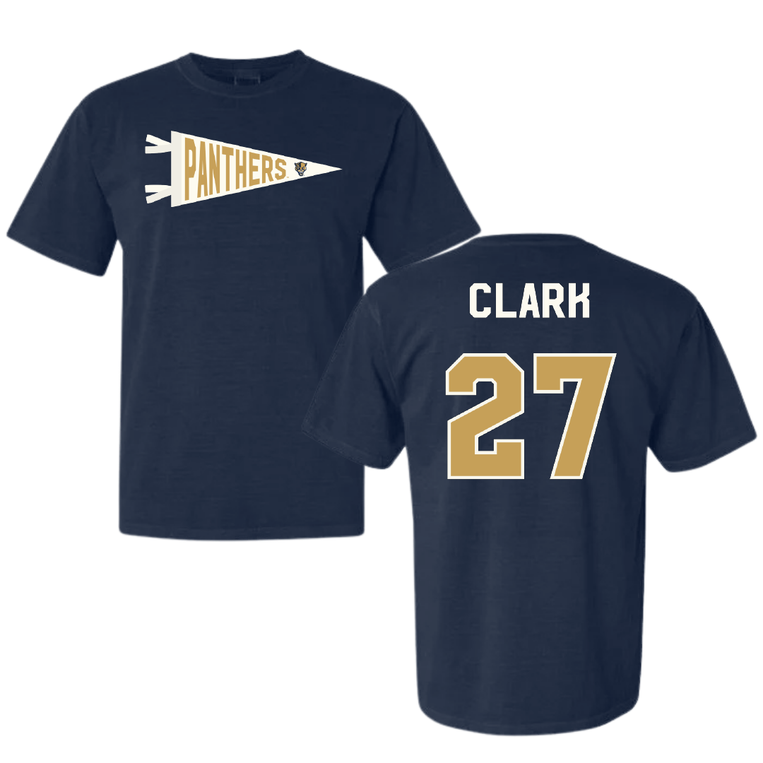 Florida International University Football Navy Pennant Comfort Colors Tee - #27 Mister Clark