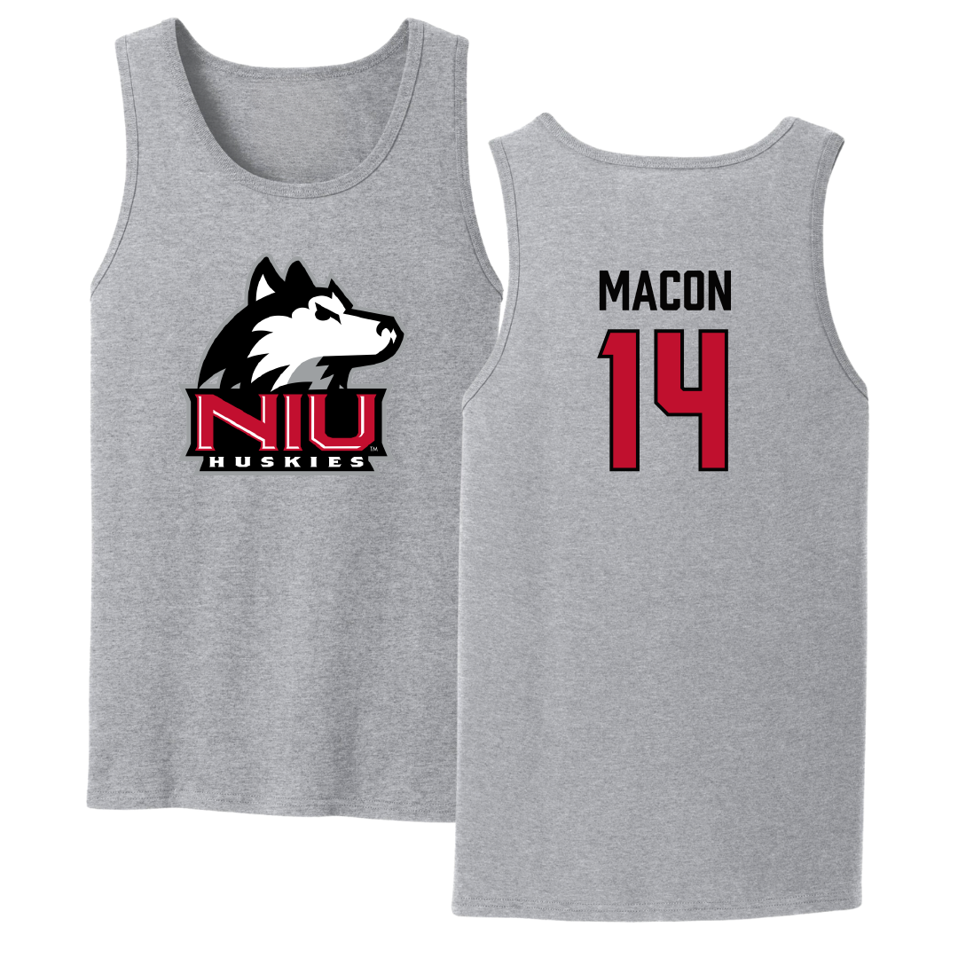 Northern Illinois University Football Sport Gray Tank Top - #14 Jalen Macon