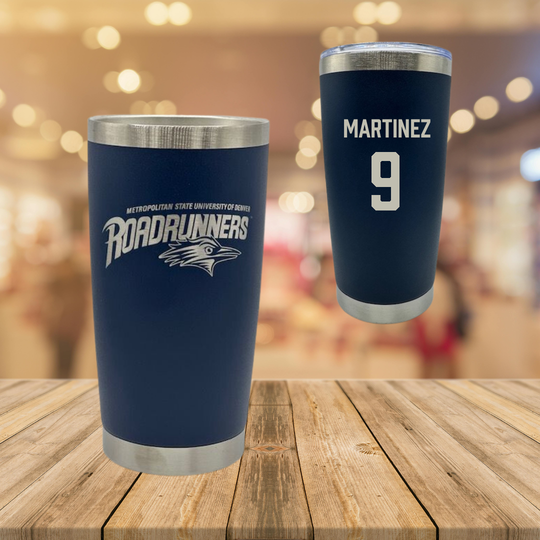 Metropolitan State University of Denver Baseball Navy Stainless Steel Tumbler - #9 Alek Martinez