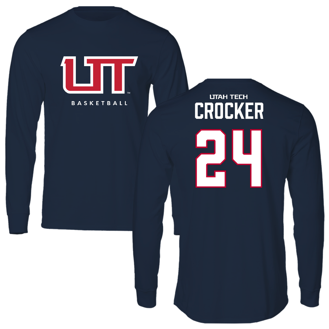 Utah Tech University Basketball Navy Long Sleeve - #24 Lauren Crocker