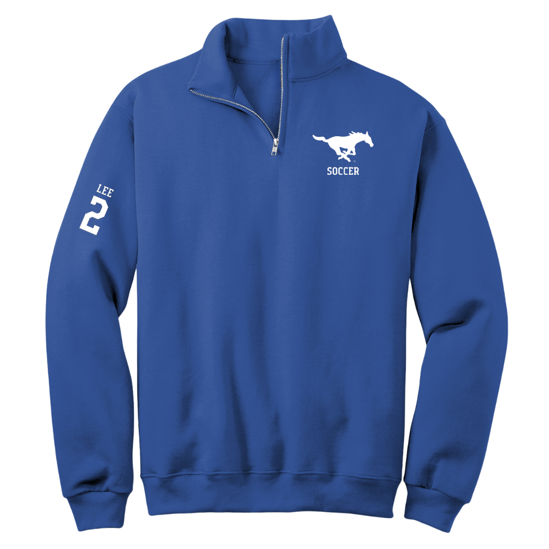 Southern Methodist University Soccer (W) Blue Quarter-Zip - #2 Kaya Lee