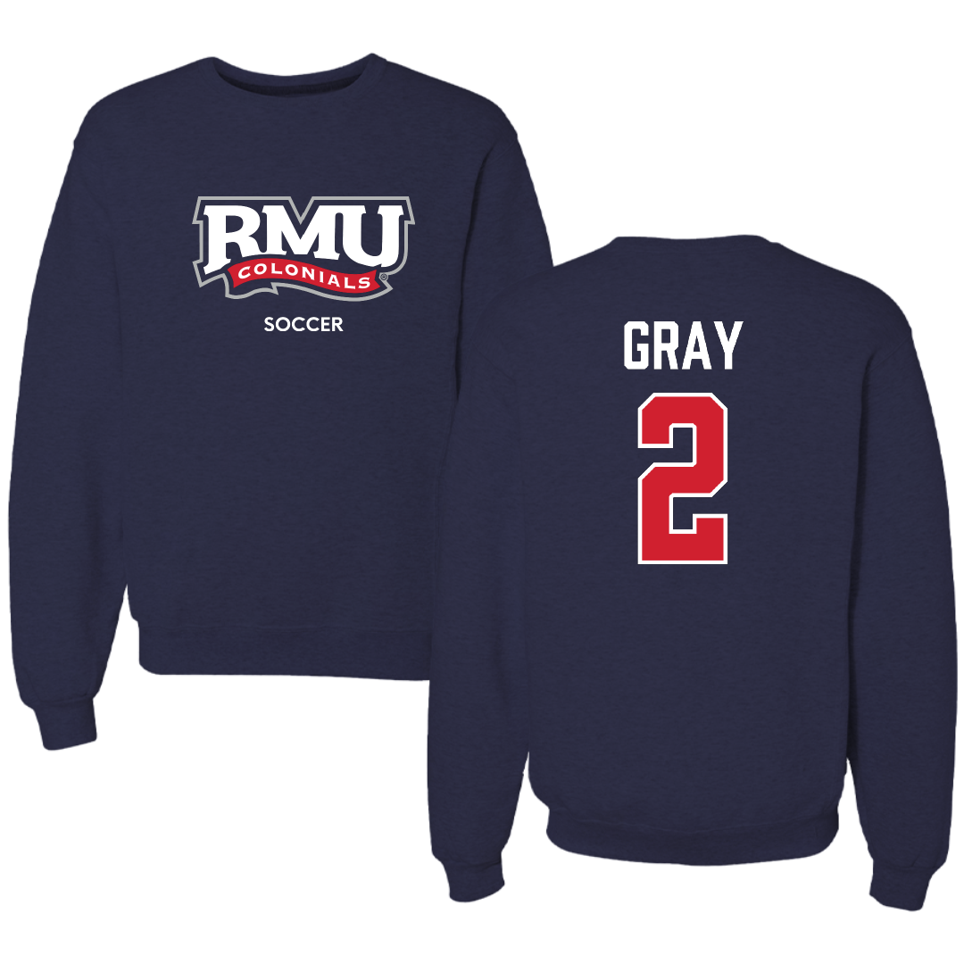 Robert Morris University Soccer (M) Navy RMU Crewneck - #2 Darren Gray