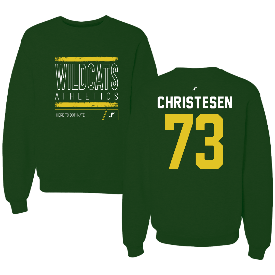 Northern Michigan University Football Forest Green Dominate Crewneck - #73 Charlie Christesen