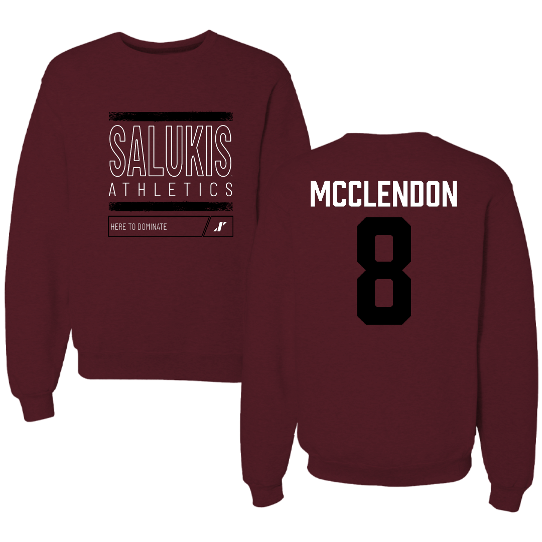 Southern Illinois University at Carbondale Football Maroon Dominate Crewneck - #8 Jeremiah McClendon