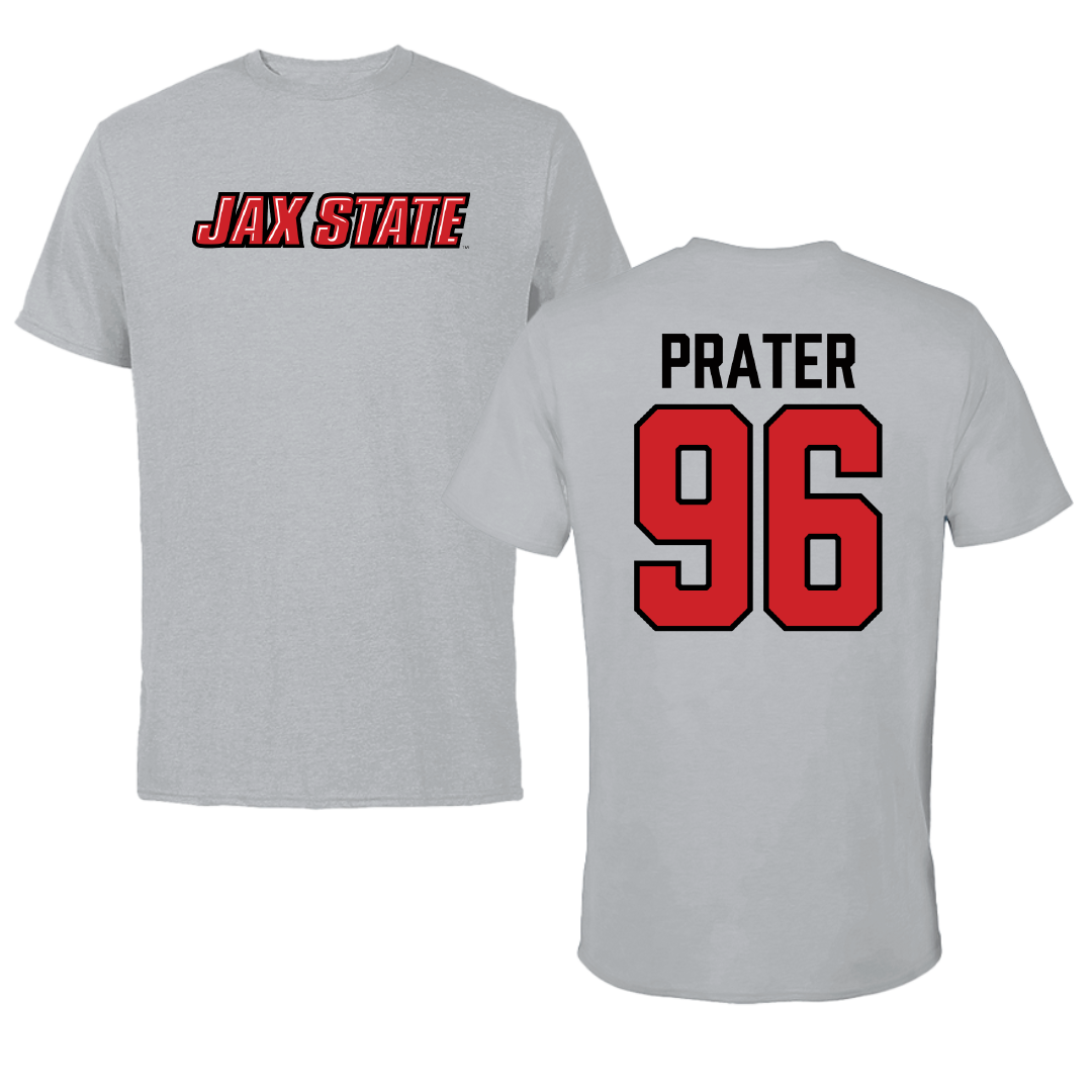 Jacksonville State University Football Sport Gray Tee - #96 Darrell Prater